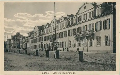 Ansichtskarte Kassel Cassel Partie am General kommando 1914