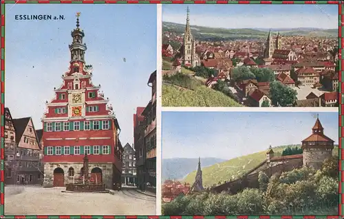 Ansichtskarte Esslingen 3 Bild Blick auf die Stadt 1923