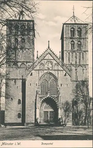 Ansichtskarte Münster (Westfalen) Domportal 1911