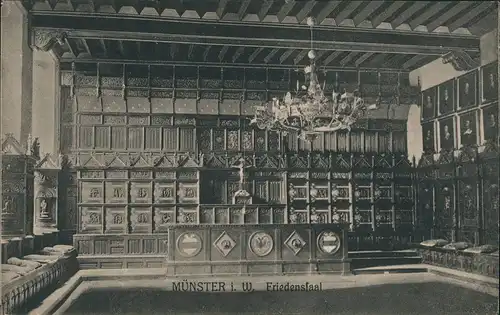 Ansichtskarte Münster (Westfalen) Friedenssal - Leuchter 1912