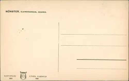 Ansichtskarte Münster (Westfalen) St. Clemenskirche - Innen 1909