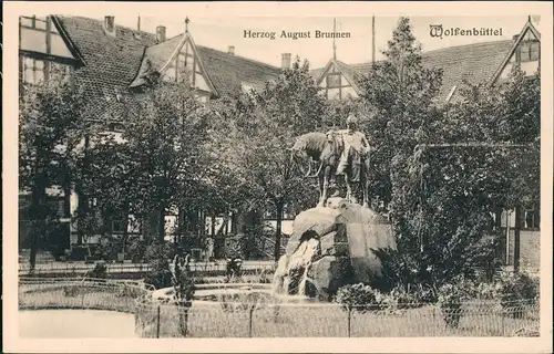 Ansichtskarte Wolfenbüttel Herzog August Brunnen - Haus 1912