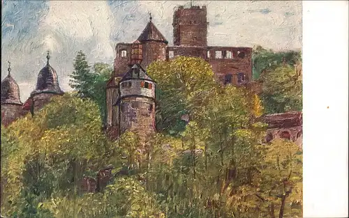 Ansichtskarte Wertheim Burg/Schloss Wertheim - Künstlerkarte 1913