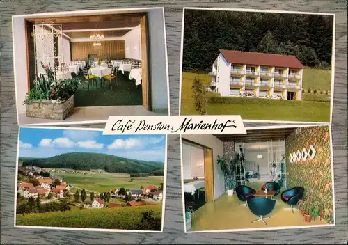 Gras-Ellenbach Mehrbild-AK Café Pension MARIENHOF, Bes. Fam. Unger 1970