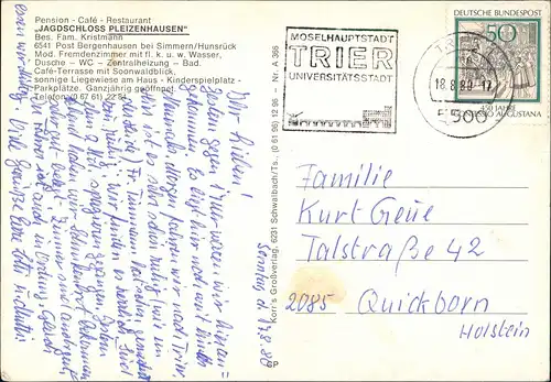 Bergenhausen Jagdschloss Pleizenhausen Region Bergenhausen Hunsrück 1980