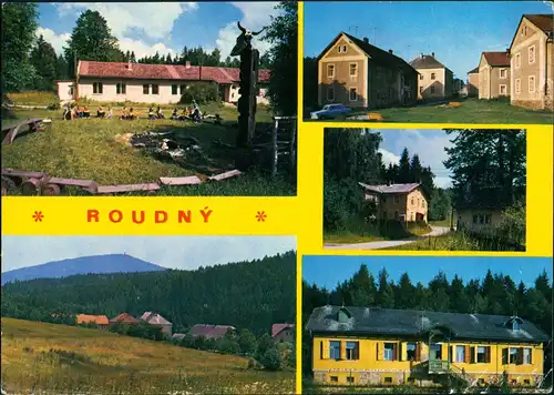 Roudný ROUDNÝ - pošta Zvěstoy, Mehrbild-AK Dorf-Ansichten 1970