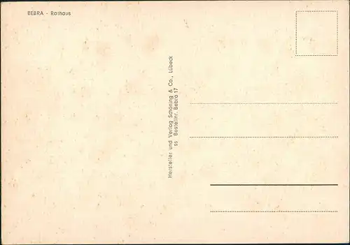 Ansichtskarte Bebra Frau mit Kind-Mädchen vor Rathaus 1960