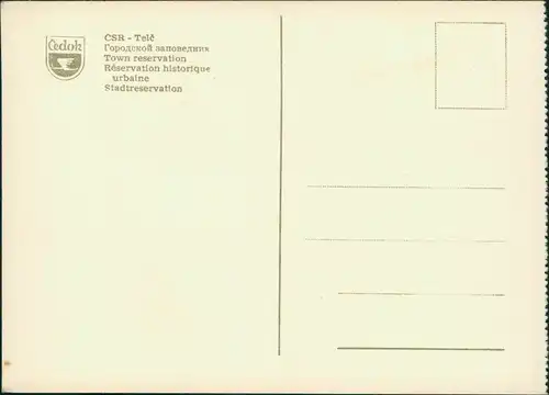 Postcard Teltsch Telč Panorama, Strasse aus der Vogelschau 1950