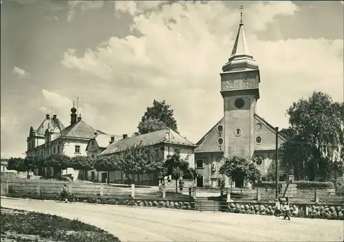 Swietla ob der Sasau Světlá nad Sázavou Ortspartie an der Kirche 1962