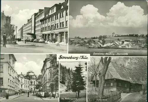 Sonneberg DDR Mehrbild-AK ua. Straßen, Röthengrund, Neufang-Sternwarte uvm. 1978