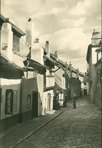 Prag Praha Pražský hrad - Zlatá ulička, Strassen Partie Wohnviertel 1960