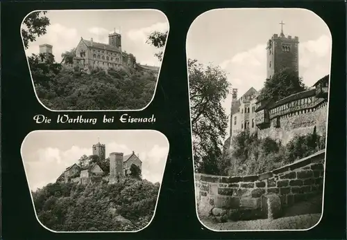 Ansichtskarte Eisenach Wartburg 3 Fotos auf DDR Mehrbild-AK 1965