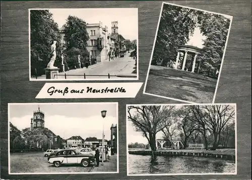 Ansichtskarte Neustrelitz Gruss-aus-Mehrbild-AK DDR mit 4 Ansichten 1966