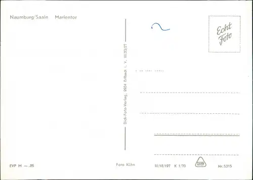 Ansichtskarte Naumburg (Saale) Marientor Partie DDR Postkarte 1970