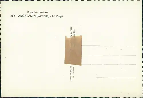 CPA Arcachon Arcaishon Panorama Strand La Plage, Strand belebt 1960