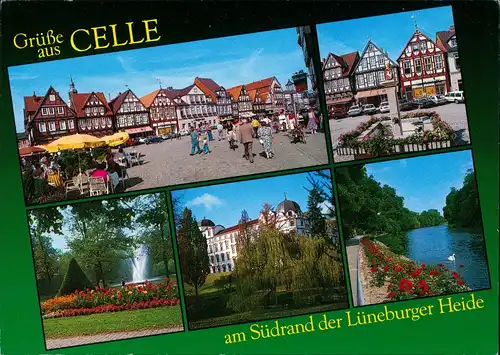 Celle Mehrbildkarte Ansichten 5 Fotos (Südrand Lüneburger Heide) 1990