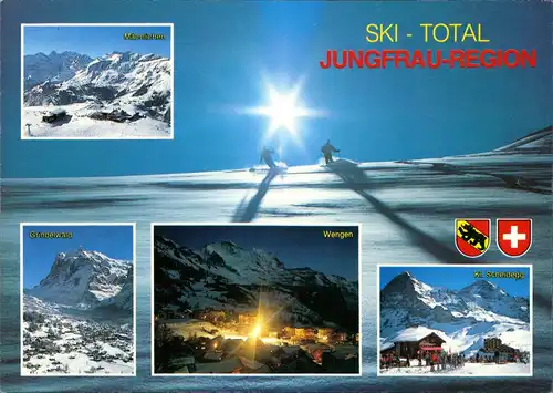 Ansichtskarte Grindelwald Jungfrau-Region Ski-Total Mehrbild-AK Schweiz 1989