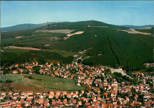 Ansichtskarte Braunlage Luftbild Oberharz, Teilansicht vom Flugzeug aus 1973