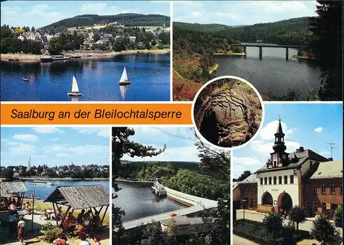 Saalburg-Ebersdorf (Saale) Bleilochtalsperre Saalburg color Mehrbildkarte 1990