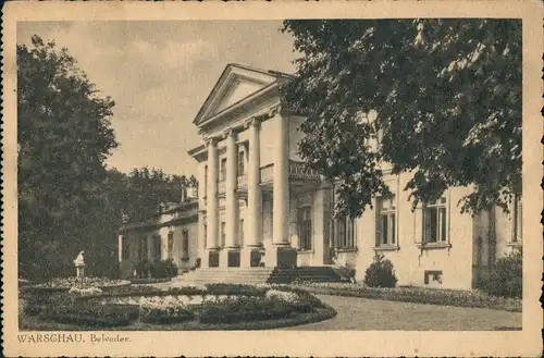 Postcard Warschau Warszawa Belveder 1922