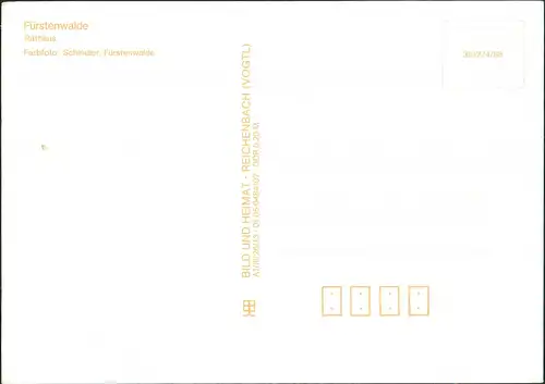 Ansichtskarte Fürstenwalde/Spree Rathaus 1988