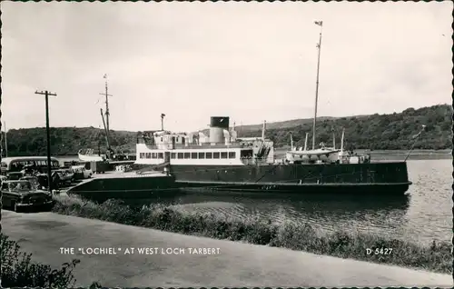 Ship "LOCHIEL" AT WEST LOCH TARBERT, Fährschiff Schiffsfoto-AK 1950