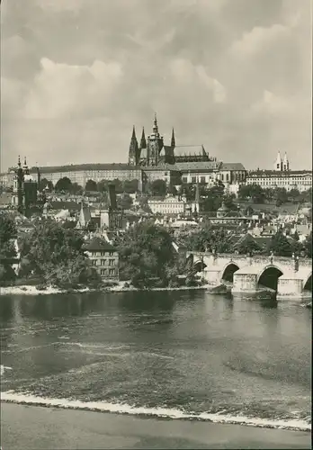 Postcard Prag Praha Panorama Pražského hradu Stadt-Teilansicht 1970