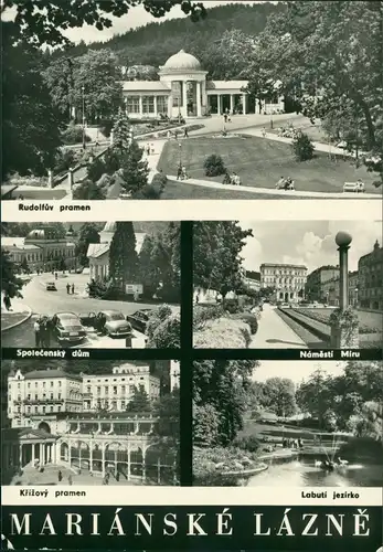 Marienbad Mariánské Lázně Mehrbild-AK mit 5 Stadtteilansichten 1970