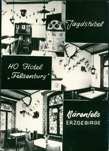 Bärenfels (Erzgebirge)-Altenberg  Jagdstübel HO Hotel Felsenburg, DDR  1976