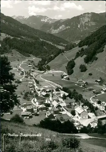 Ansichtskarte Mellau Dorf aus der Vogelschau, Alpen Bregenzerwald 1969