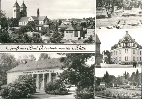 Bad Klosterlausnitz  Schwimmbad, Klosterkirche, FDGB Heim Siegfried Michl 1985