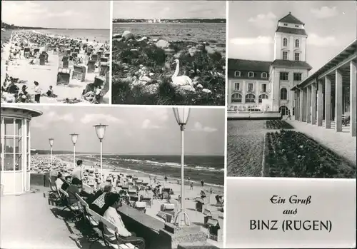 Ansichtskarte Binz (Rügen) Stadtteilansichten DDR Mehrbild-AK 4 Fotos 1985