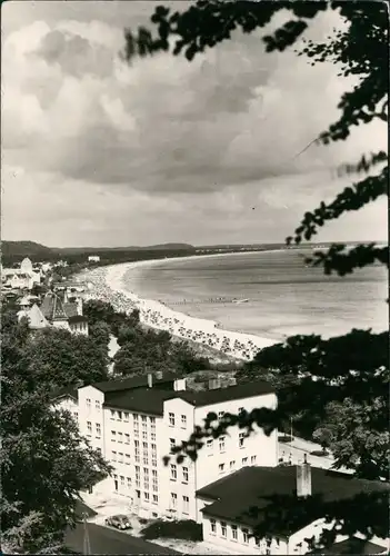 Binz (Rügen) Strand Ostsee aus der Vogelschau, DDR Postkarte 1965