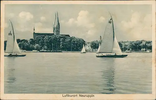 Ansichtskarte Neuruppin Stadt Segelboote 1931
