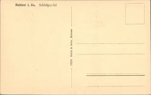 Ansichtskarte Dahlen Schloss - Portal 1926