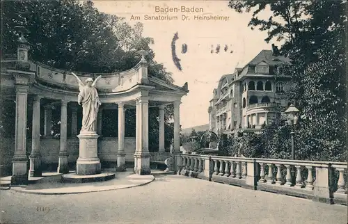 Ansichtskarte Baden-Baden Am Sanatorium Dr. Heinsberger 1914