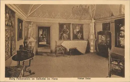 Pansfelde-Falkenstein/Harz Burg Falkenstein Innenansicht Kleiner Salon 1910