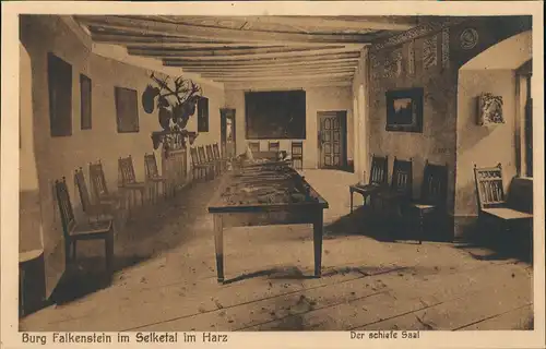 Pansfelde-Falkenstein/Harz Burg Falkenstein Innenansicht Der Schiefe Saal 1910