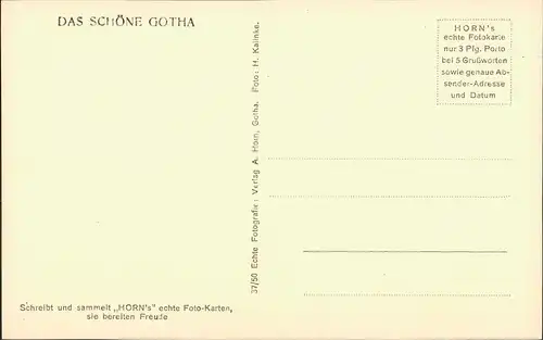 Gotha Schloß Friedenstein Thronsaal Innenansicht Horn-Karte 1940