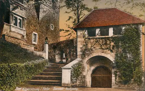 Ansichtskarte Elgersburg Schloss Elgersburg Aufgang Teilansicht 1910