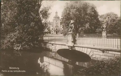 Bückeburg Fürstliches Schloss Schlossbrücke Brücke mit Figuren 1924