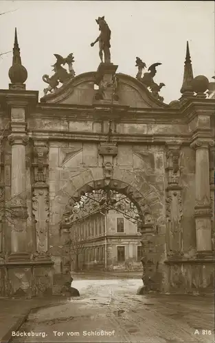 Bückeburg Fürstliches Schloss Portal zum Schloßhof Echtfoto-AK 1926