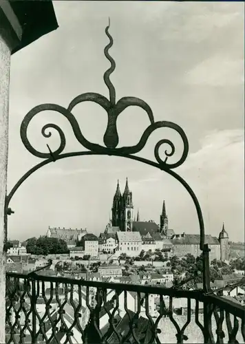Sammelkarte Meißen Schloss Albrechtsburg, Text-Karte mit Burg Ansicht 1970