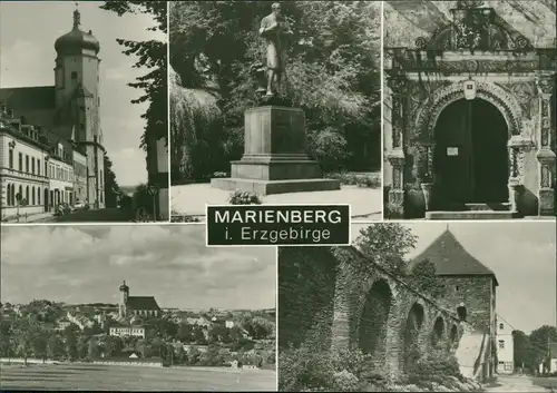 Marienberg im Erzgebirge Stadtteilansichten DDR  5 Foto-Ansichten 1970