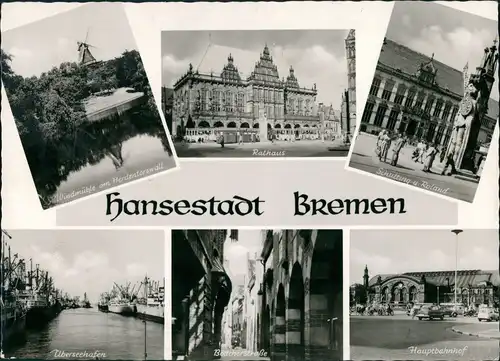 Bremen Stadtteilansichten ua. Hauptbahnhof, Rathaus, Übersee-Hafen uvm. 1970