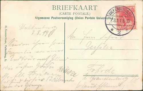 Postkaart Valkenburg aan de Geul Ingang Gemeente Grot 1911