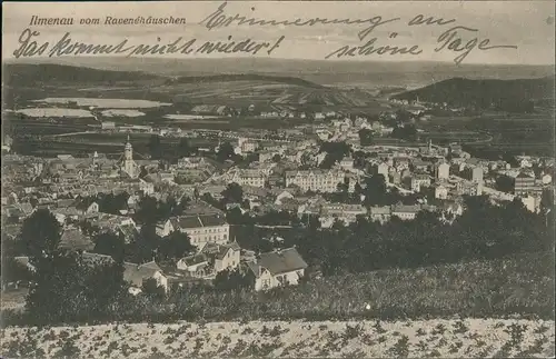 Ansichtskarte Ilmenau Panorama Gesamtansicht vom Ravenéhäuschen 1932