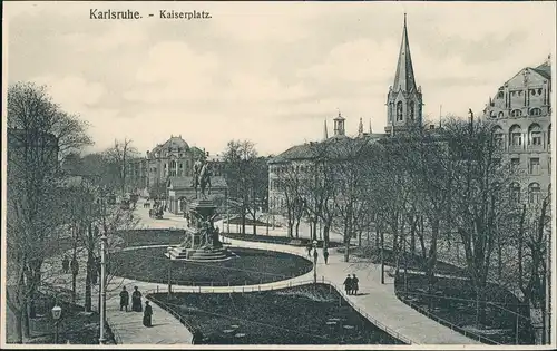 Ansichtskarte Karlsruhe Strassen Partie am Kaiserplatz Stadtteilansicht 1905