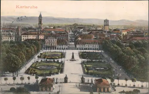 Karlsruhe Panorama-Ansicht der Stadt Blick nach Breisgau 1906/1905