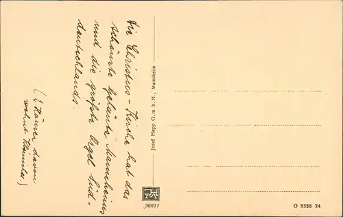 Ansichtskarte Mannheim Partie an der Kirche Christuskirche 1920